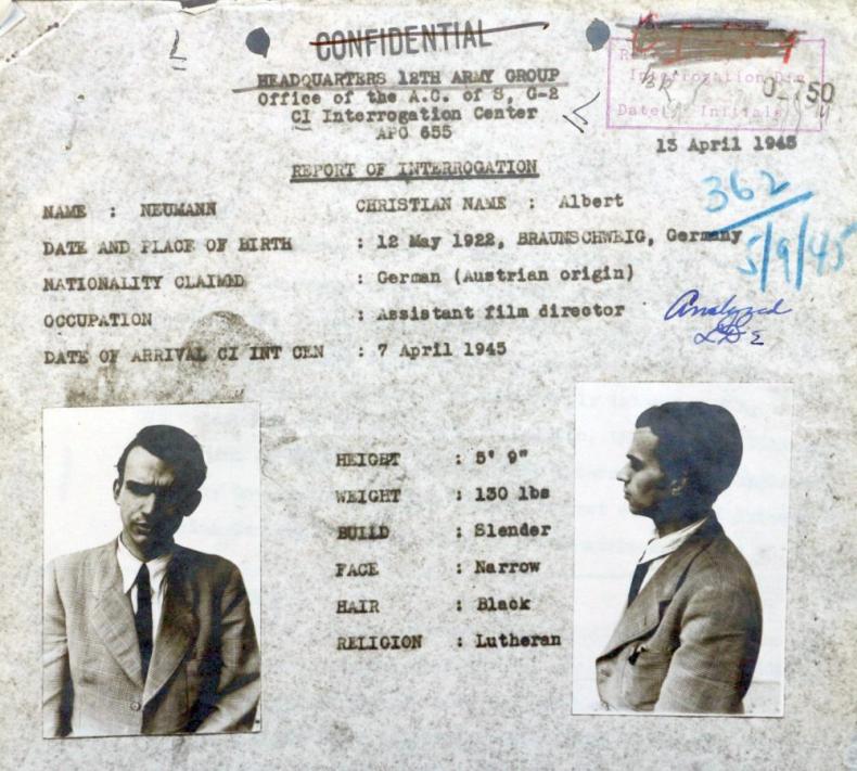 The CIC's interrogation report for Albert Neumann