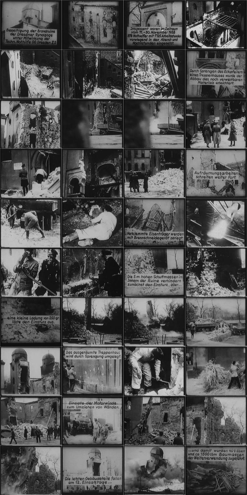 Beseitigung der Brandruine der Dresdner Synagoge unter Mitwirkung der techn. Nothilfe OG. Dresden
